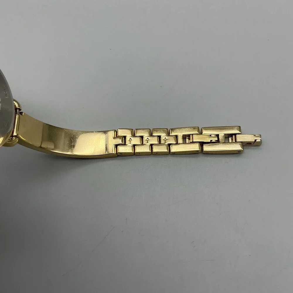 Anne Klein Womens Watch 30mm MOP Dial Gold Tone Beige Inlay New Battery 7